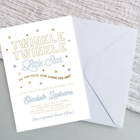 Twinkle Twinkle Little Star Baby shower Invitation
