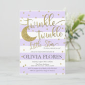 Twinkle Twinkle Little Star Baby shower Invitation (Debout devant)