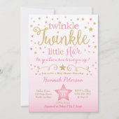Twinkle Twinkle Little Star Baby shower Invitation (Devant)