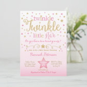 Twinkle Twinkle Little Star Baby shower Invitation (Debout devant)