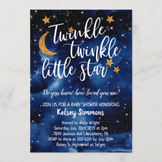 Twinkle Twinkle Little Star Baby shower Invitation