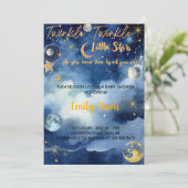 Twinkle Twinkle Little Star Baby shower Invitation (Debout devant)