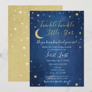 Twinkle Twinkle Little Star Baby shower Invitation Kaart