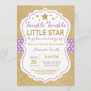 Twinkle Twinkle Little Star Baby shower Invitation Kaart