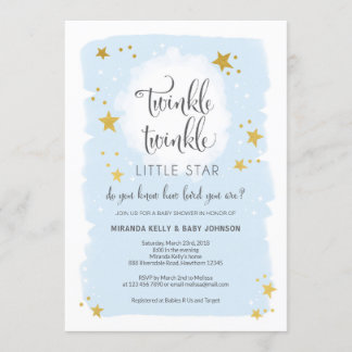 Twinkle Twinkle Little Star Baby shower Invitation Kaart