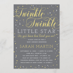 Twinkle Twinkle Little Star Baby shower Invitation Kaart