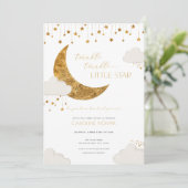 Twinkle Twinkle Little Star Baby shower Invitation Kaart (Staand voorkant)