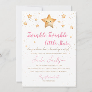 Twinkle Twinkle Little Star Baby Shower Invitation Kaart