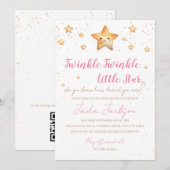 Twinkle Twinkle Little Star Baby Shower Invitation Kaart (Voorkant / Achterkant)