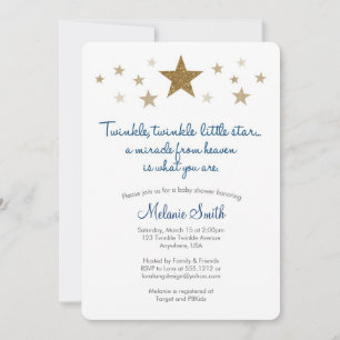 Twinkle Twinkle Little Star Baby shower Invitation Kaart