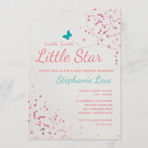 Twinkle Twinkle Little Star Baby shower Invitation Kaart