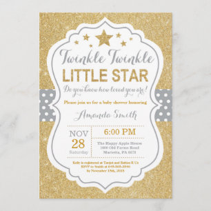 Twinkle Twinkle Little Star Baby shower Invitation Kaart