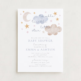 Twinkle Twinkle Little Star Baby shower Invitation Kaart