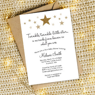 Twinkle Twinkle Little Star Baby shower Invitation Kaart