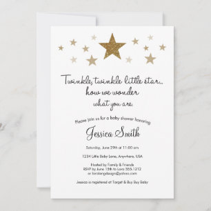 Twinkle Twinkle Little Star Baby shower Invitation Kaart