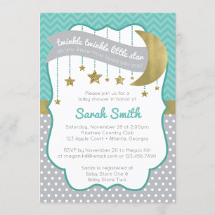Twinkle Twinkle Little Star Baby shower Invitation Kaart