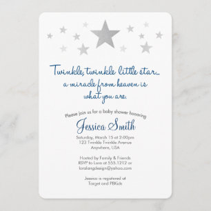 Twinkle Twinkle Little Star Baby shower Invitation Kaart