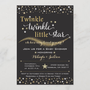 Twinkle Twinkle Little Star Baby shower Invitation Kaart