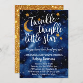 Twinkle Twinkle Little Star Baby shower Invitation Kaart (Voorkant / Achterkant)