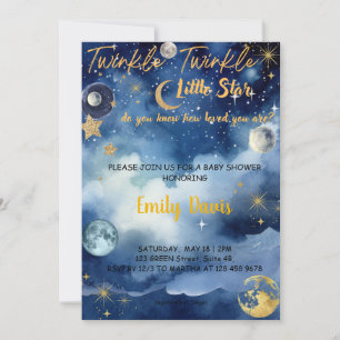 Twinkle Twinkle Little Star Baby shower Invitation Kaart
