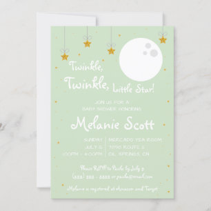 Twinkle, Twinkle, Little Star. Baby Shower Kaart