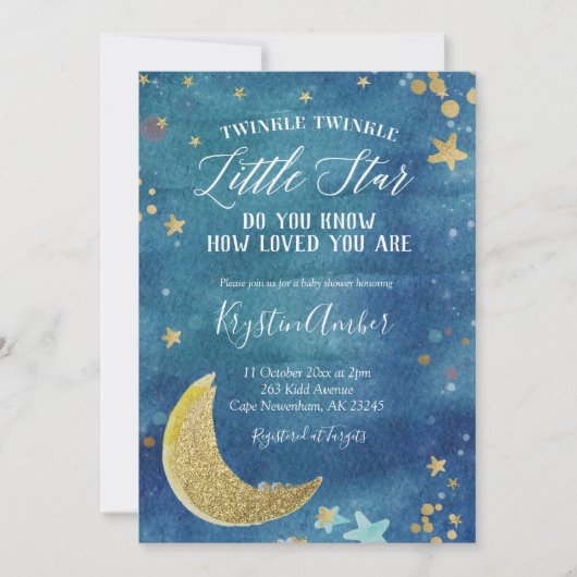 Twinkle Twinkle Little Star Baby shower Kaart (Voorkant)