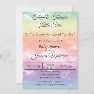 Twinkle Twinkle Little Star Baby shower Kaart