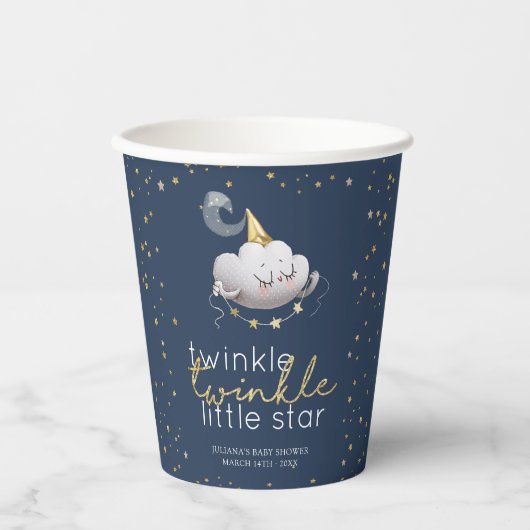Twinkle Twinkle Little Star Baby shower Papieren Bekers (Voorkant)
