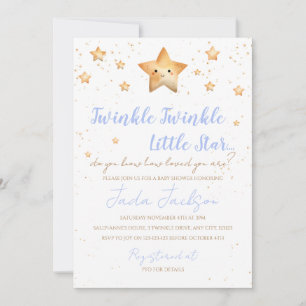 Twinkle Twinkle Little Star Baby Shower Uitnodigin Kaart