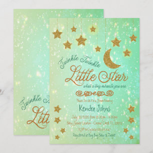 Twinkle Twinkle Little Star Baby shower-uitnodigin Kaart