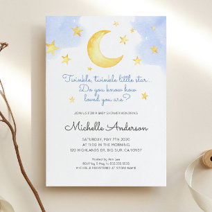 Twinkle Twinkle Little Star Baby Shower Uitnodigin Kaart