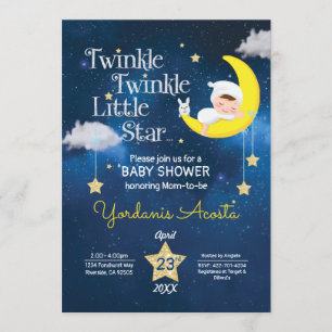 Twinkle Twinkle Little star baby shower-uitnodigin Kaart