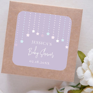 Twinkle Twinkle Little Star Baby shower Vierkante Sticker