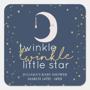 Twinkle Twinkle Little Star Baby shower Vierkante Sticker