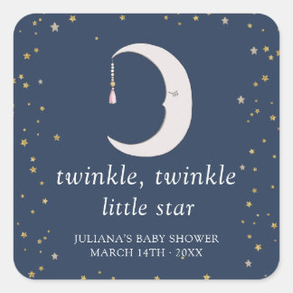 Twinkle Twinkle Little Star Baby shower Vierkante Sticker