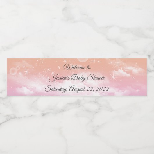 Twinkle Twinkle Little Star Baby shower Waterfles Etiket (Enkel label)