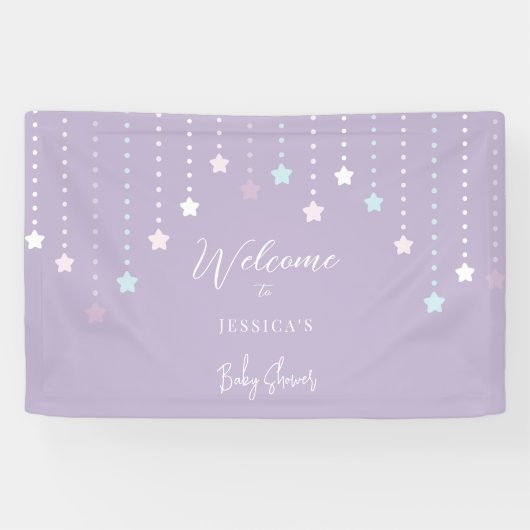 Twinkle Twinkle Little Star Baby shower Welcome Spandoek (Horizontaal)