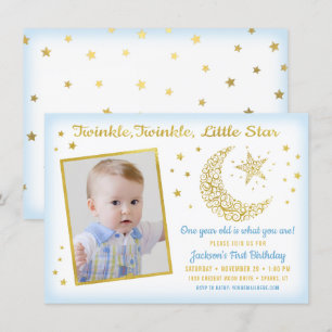 Twinkle, Twinkle, Little Star Birthday Boy Foto Kaart