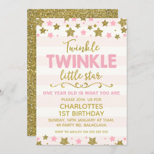 Twinkle twinkle Little Star Birthday Invitation Kaart