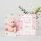 Twinkle Twinkle Little Star Birthday Invitation Kaart (Staand voorkant)