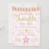 Twinkle Twinkle Little Star Birthday Invitation Kaart (Voorkant)