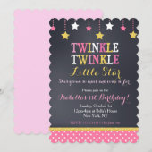 Twinkle Twinkle Little Star Birthday Invitation Kaart (Voorkant / Achterkant)