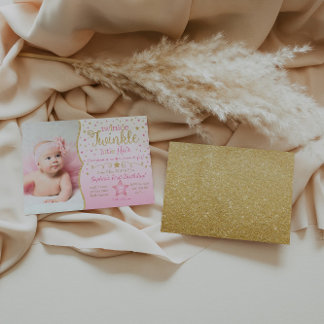 Twinkle Twinkle Little Star Birthday Invitation Kaart