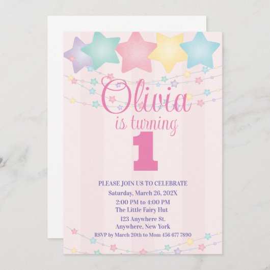 Twinkle Twinkle Little Star Birthday Kaart (Voorkant / Achterkant)