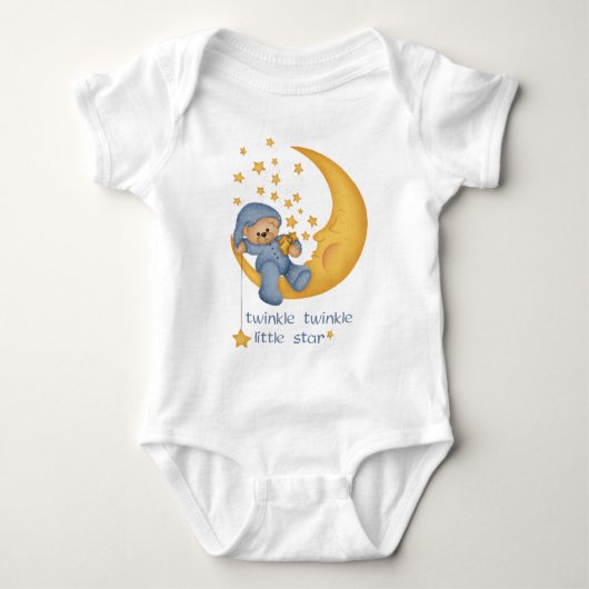 Twinkle Twinkle Little Star (blauw) Baby Romper (Voorkant)