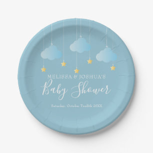 Twinkle Twinkle Little Star Blue Baby Boy Shower Papieren Bordje