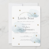 Twinkle Twinkle Little Star Blue Birthday Kaart (Voorkant)