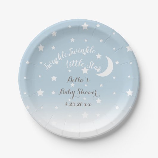 Twinkle Twinkle Little Star Blue Paper Bord (Voorkant)