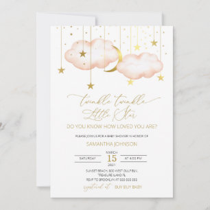 Twinkle Twinkle Little Star, Blush Moon and Stars Kaart