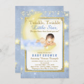 Twinkle Twinkle Little Star Boy Baby shower Kaart (Voorkant / Achterkant)